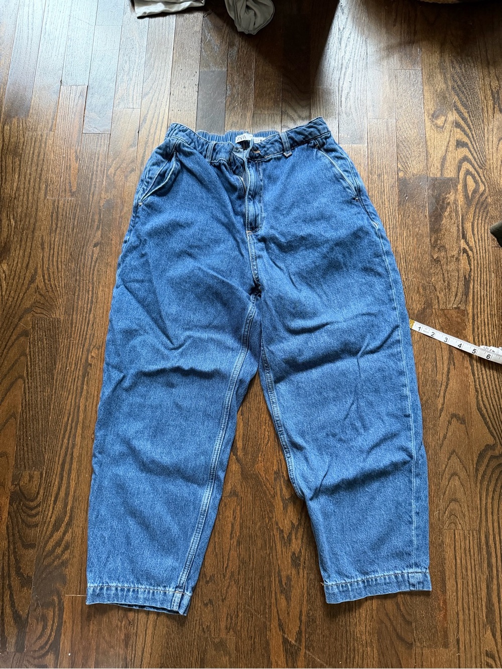 Zara Women's Blue Ankle-Length Cropped Jeans
